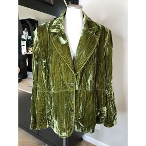 lane bryant Crushed Velvet Button Front Blazer 26